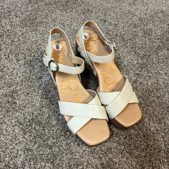 Sam Edelman Josefine Leather Clog Sandal Ivory size 8 - Picture 4 of 10